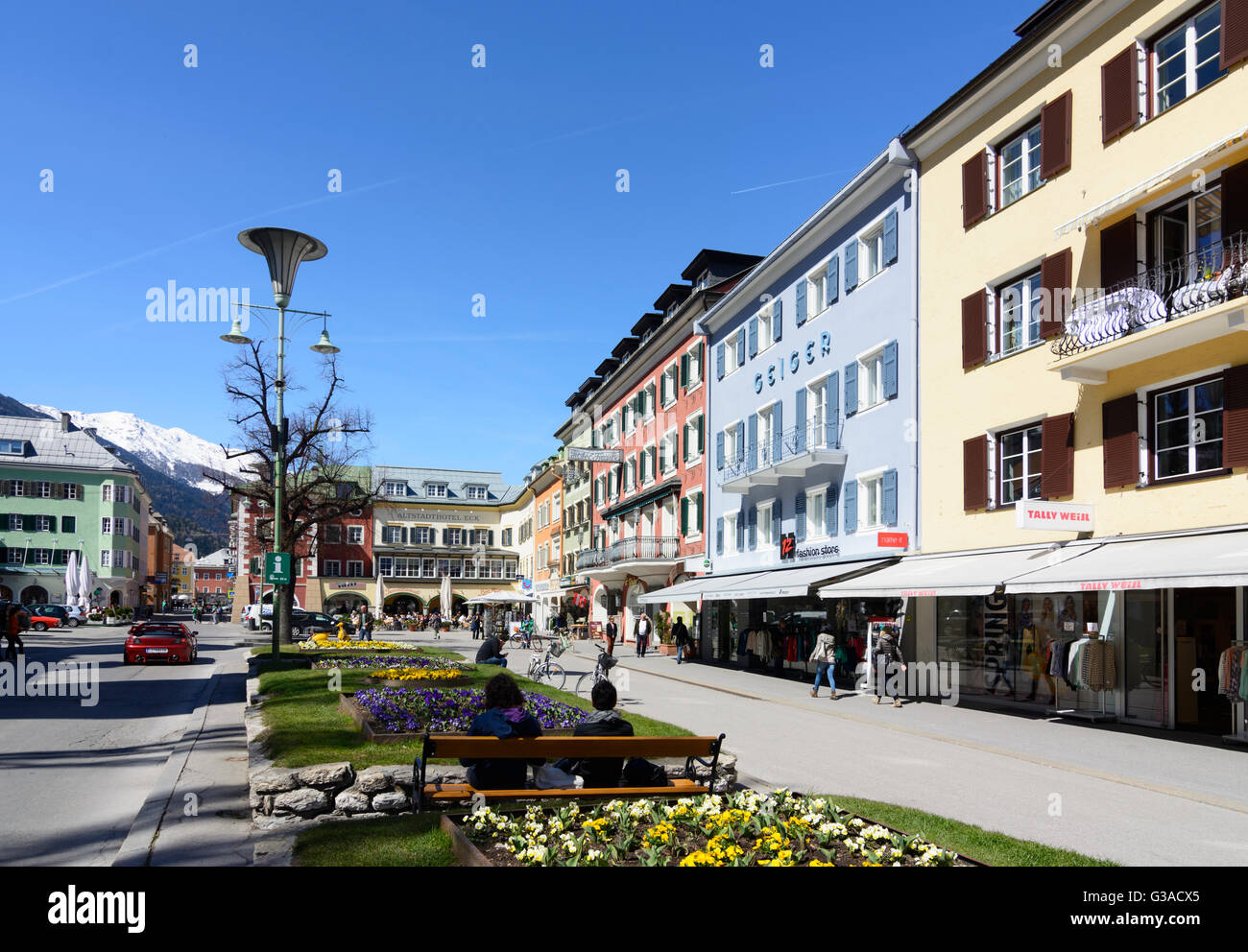 Hauptplatz (place principale), l'Autriche, Tyrol, Lienz, Tyrol , Banque D'Images