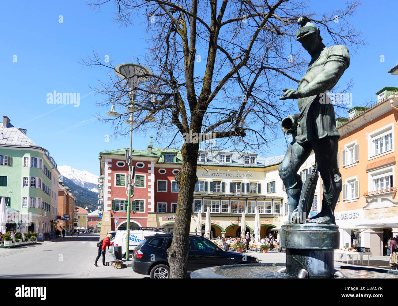 Hauptplatz (place principale), l'Autriche, Tyrol, Lienz, Tyrol , Banque D'Images