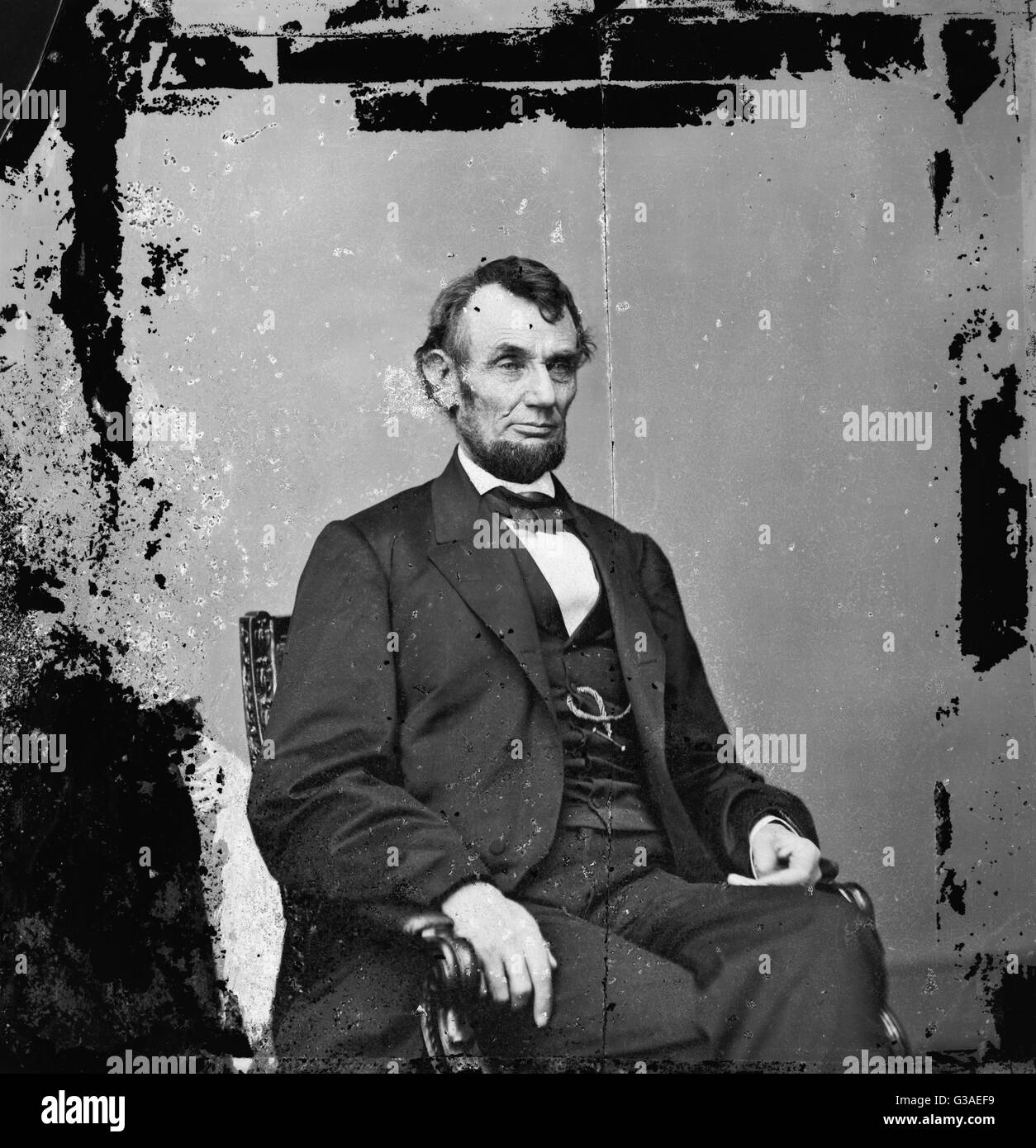 Abraham Lincoln, président des États-Unis, trois quarts Banque D'Images