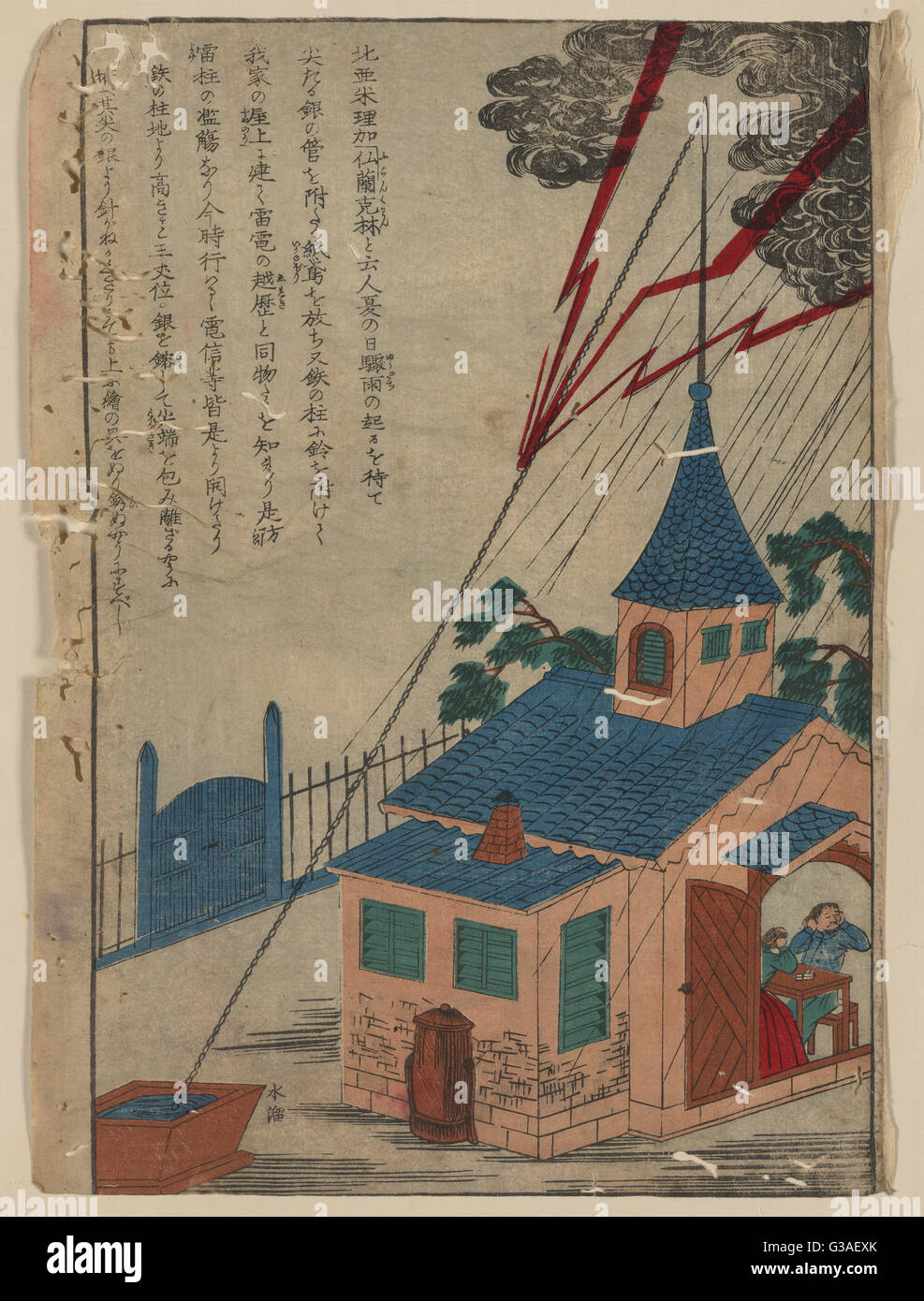 Benjamin Franklin et la foudre Banque D'Images