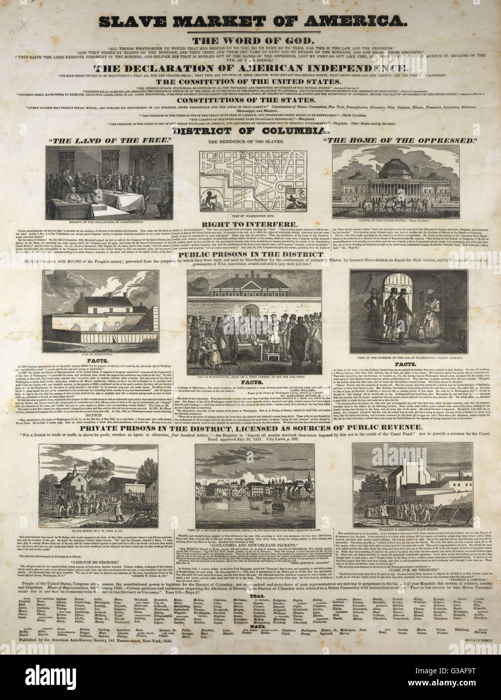 Marché aux Esclaves d'Amérique Banque D'Images