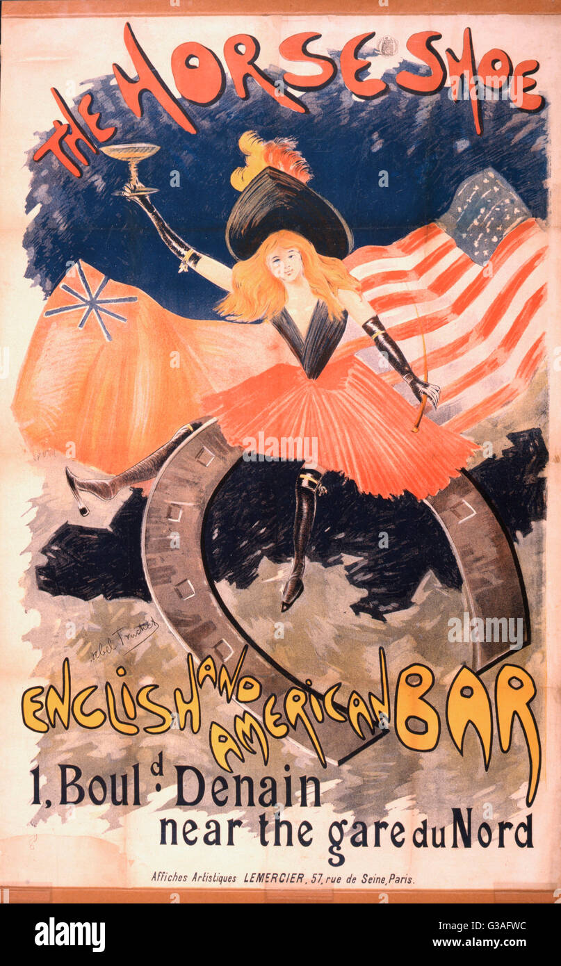 The Horseshoe English and American Bar, 1, Bould. Denain nea Banque D'Images