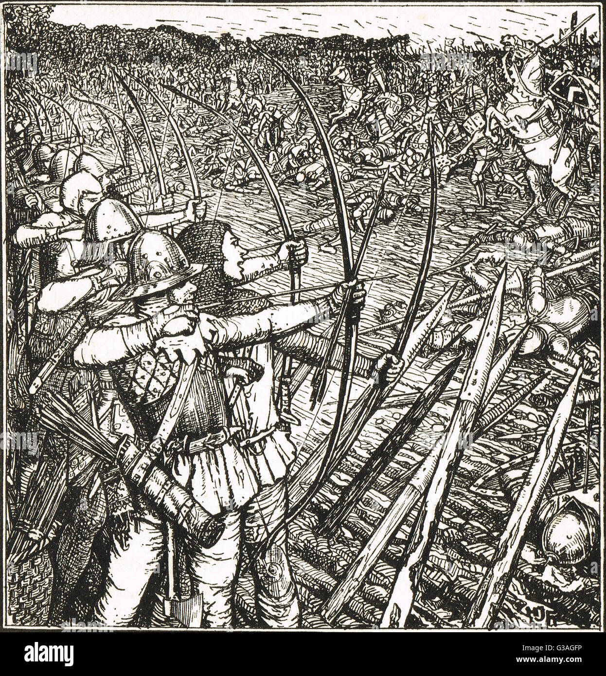 La journée à gagner Archers Agincourt, 1415 Banque D'Images