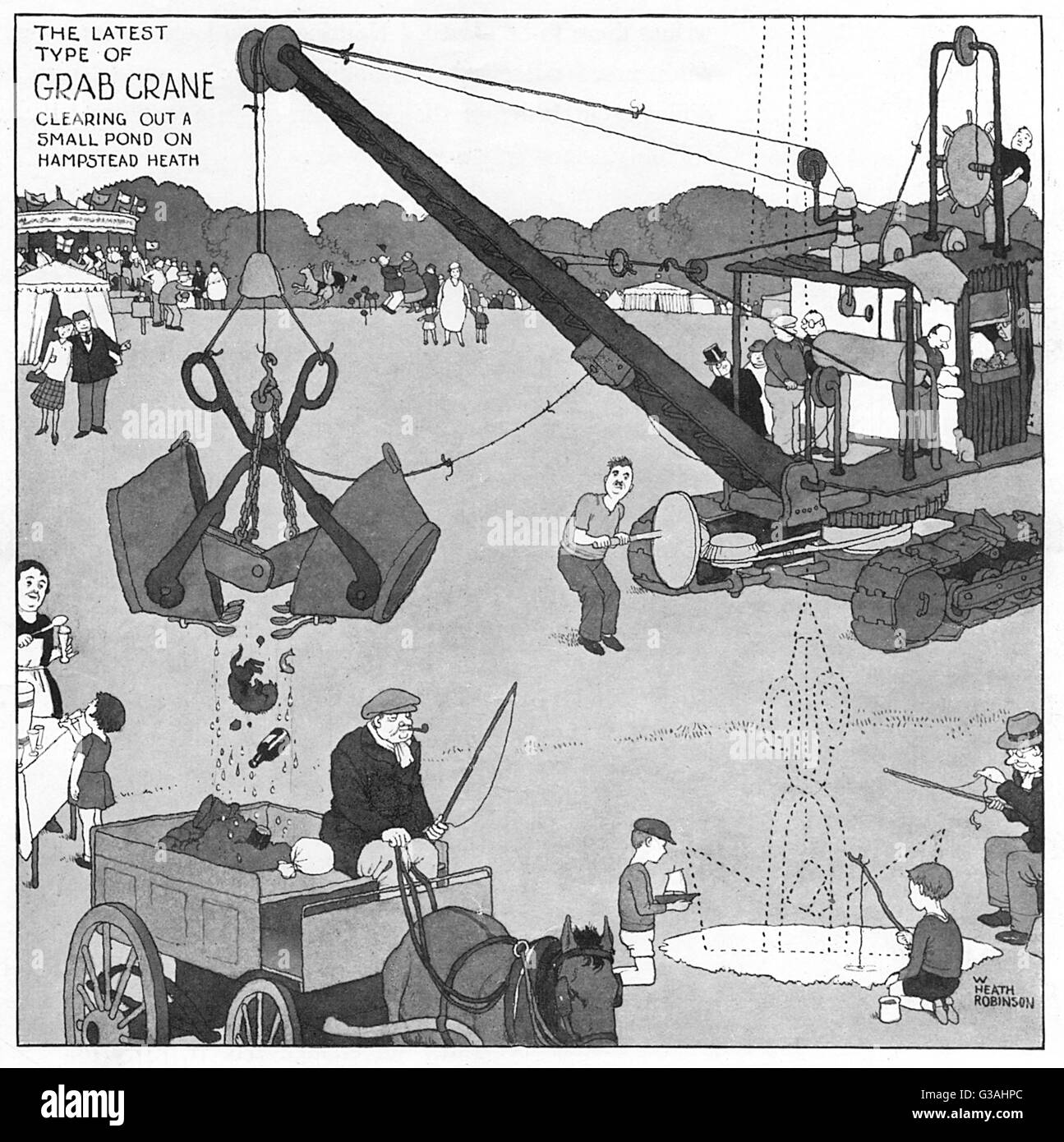 L'art délicat de l'excavation - dernier type de grue à grappin Banque D'Images