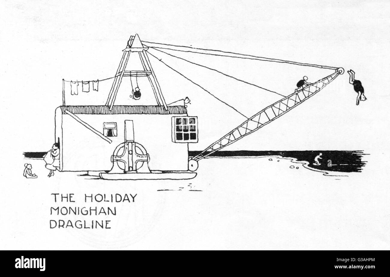 The Holiday Monighan Dragline by Heath Robinson Banque D'Images