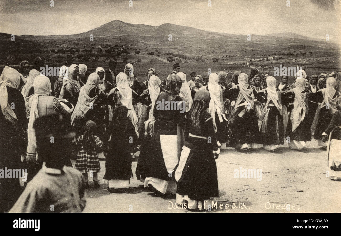 Danse traditionnelle - les femmes de Megara, Grèce Banque D'Images