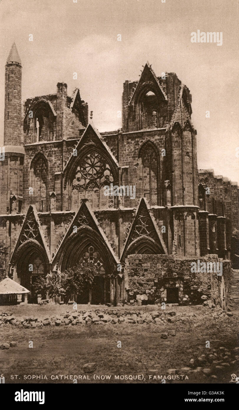 St. Cathédrale de Sophia (maintenant mosquée), Famagusta, Chypre Banque D'Images