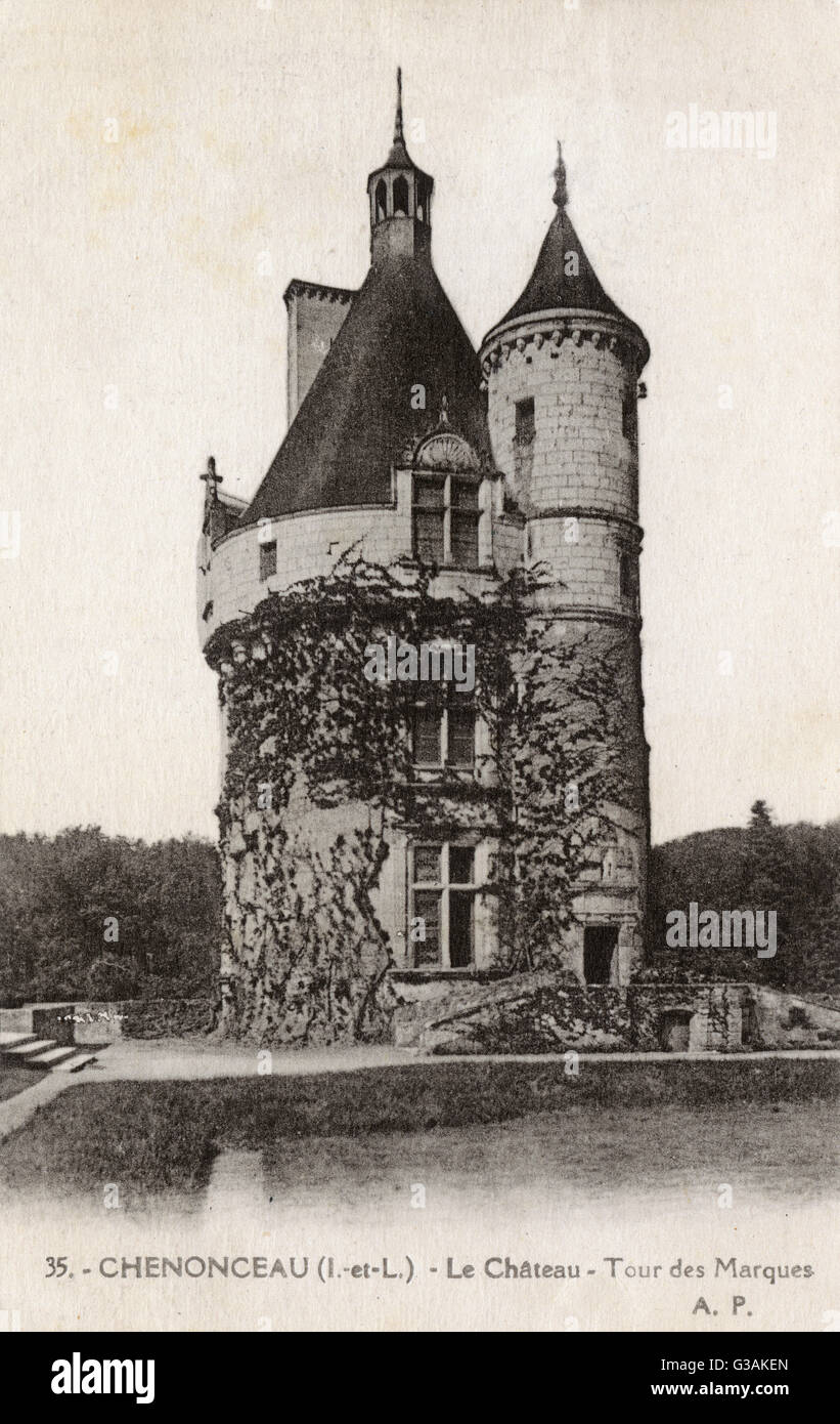 Tour des marques - Château à Chenonceau, France Banque D'Images