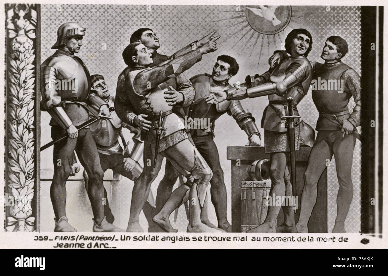 Un soldat anglais est malade à la mort de Jeanne d'Arc Banque D'Images