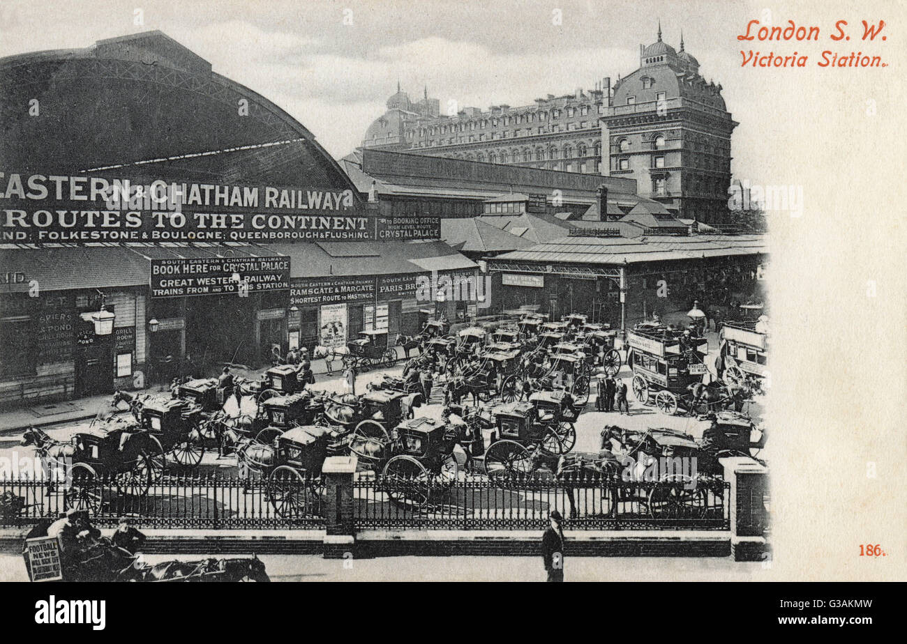 La gare de Victoria, Londres Banque D'Images