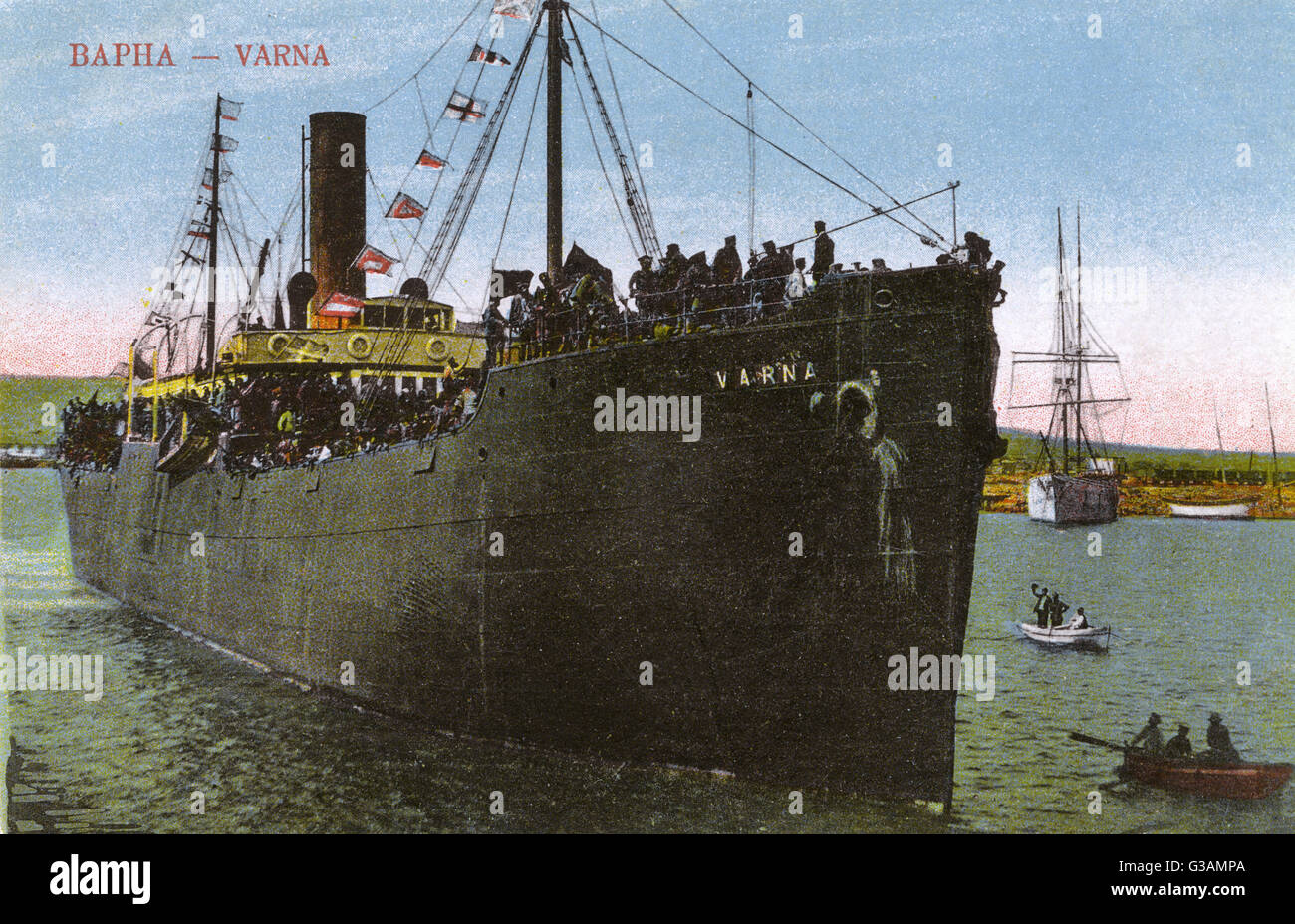 WWI - navire de troupe bulgare à Varna, Bulgarie Banque D'Images