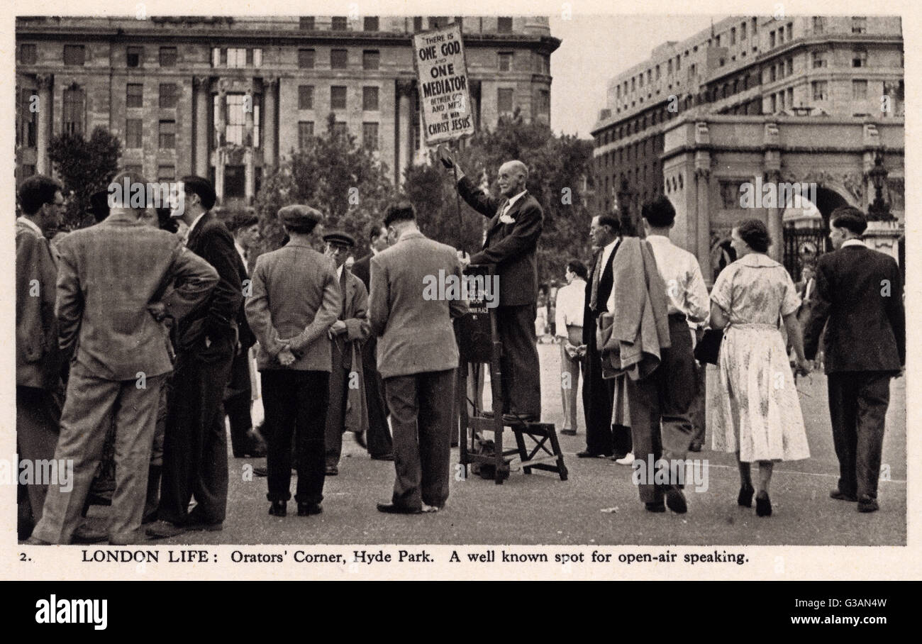 Orator's Corner (Speaker's Corner) - Hyde Park, Londres Banque D'Images