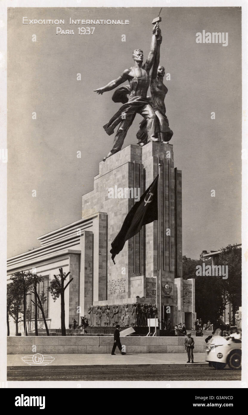 Exposition Internationale Paris - Pavillon de l'URSS, conçue par Iophan. Date : 1937 Banque D'Images