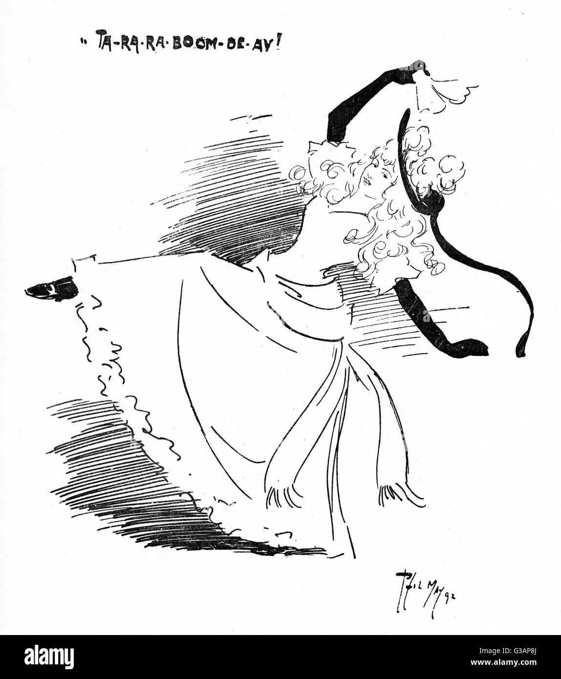 Ta-ra-ra Boom-de-ay - chanté par Lottie Collins Banque D'Images