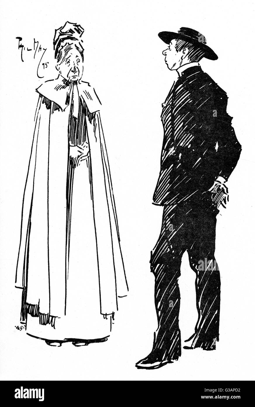 Le point de vue de l'époux de la vieille Mme Snookson sur sa maladie à boire Banque D'Images