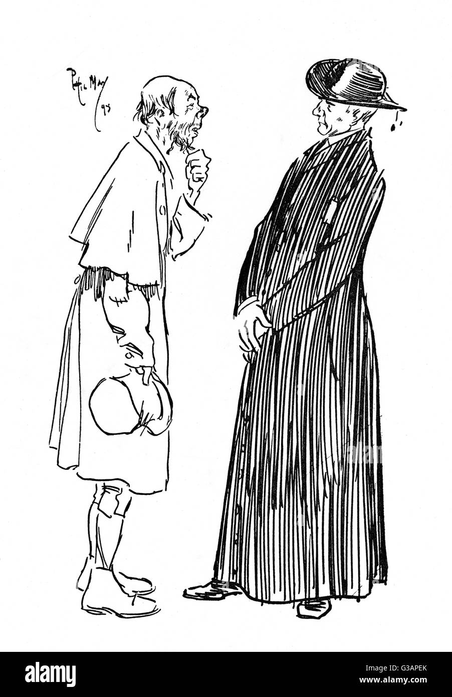 Prêtre préoccupé par le niveau de consommation de Whiskey de Pat Banque D'Images