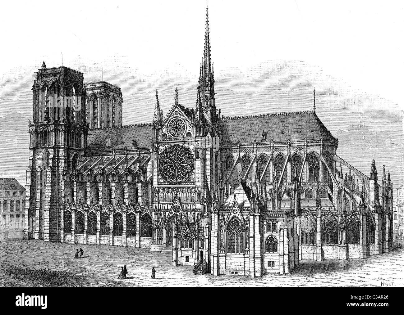 Paris, France - Notre-Dame. Date : 13e siècle Banque D'Images