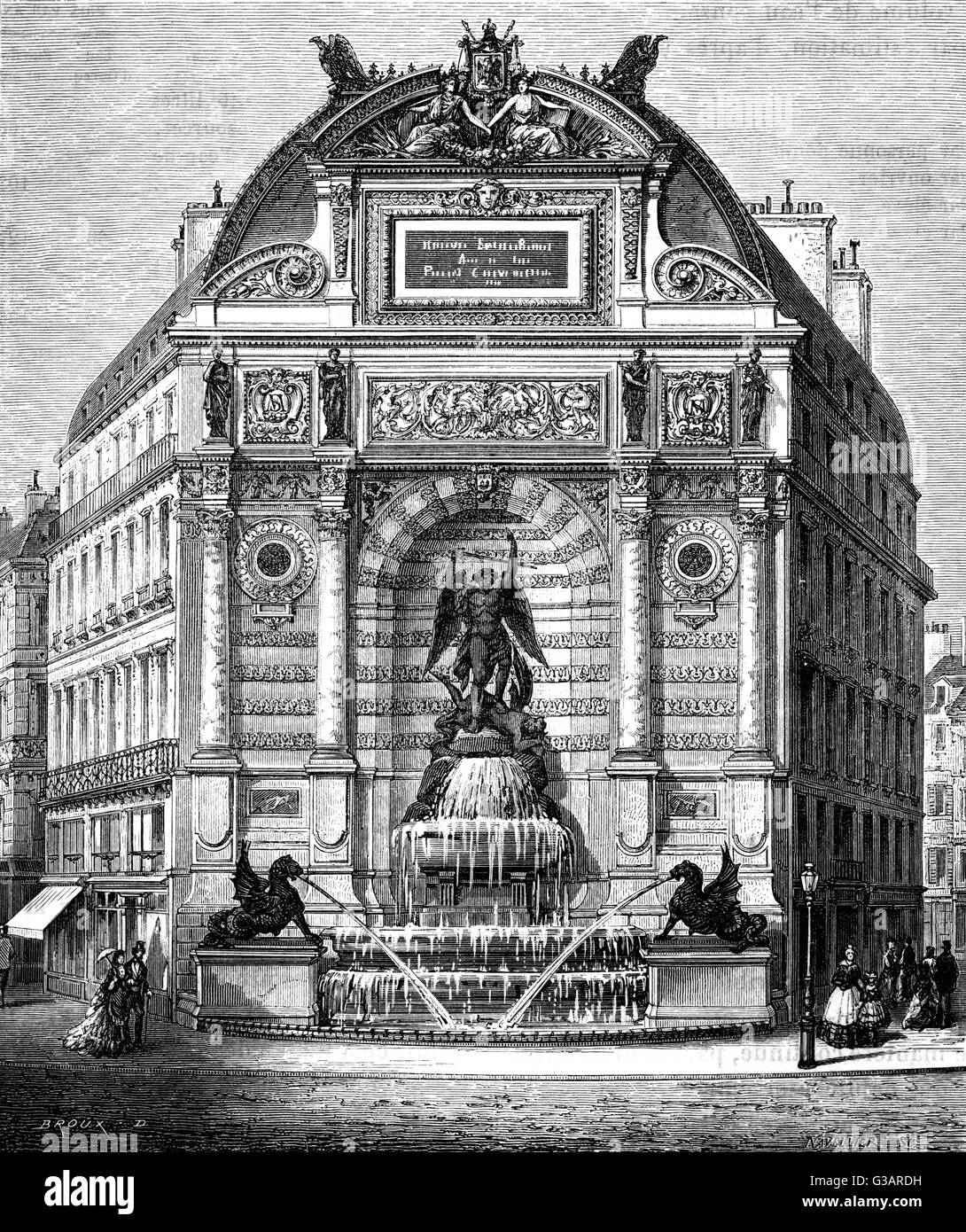 Paris, France - Fontaine Saint-Michel. Banque D'Images