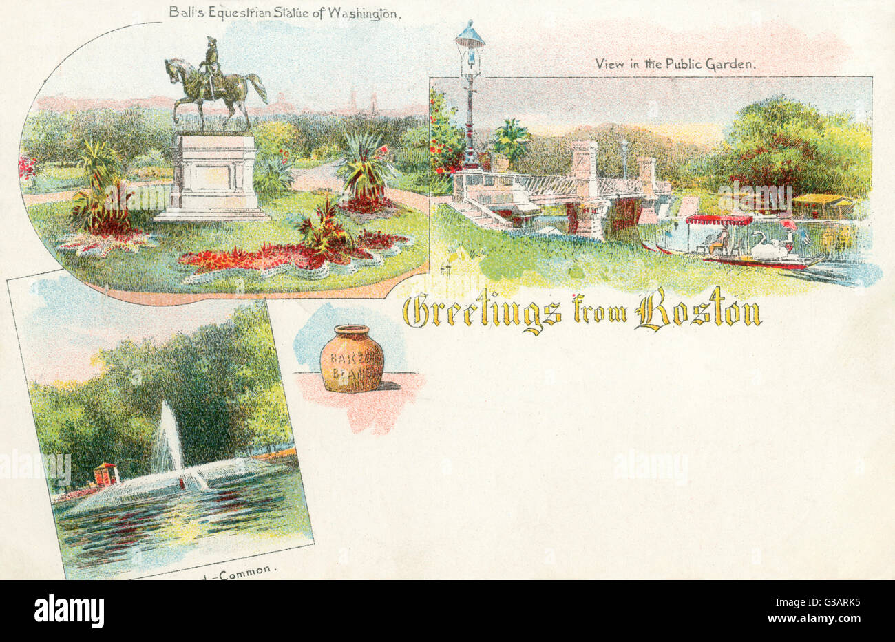 Carte de voeux de Boston, Massachusetts, États-Unis Banque D'Images