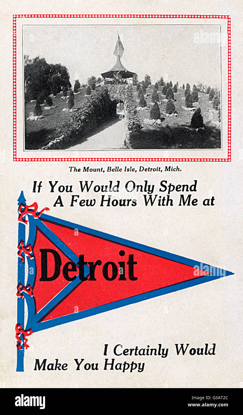 Carte de voeux de Detroit, Michigan, États-Unis Banque D'Images