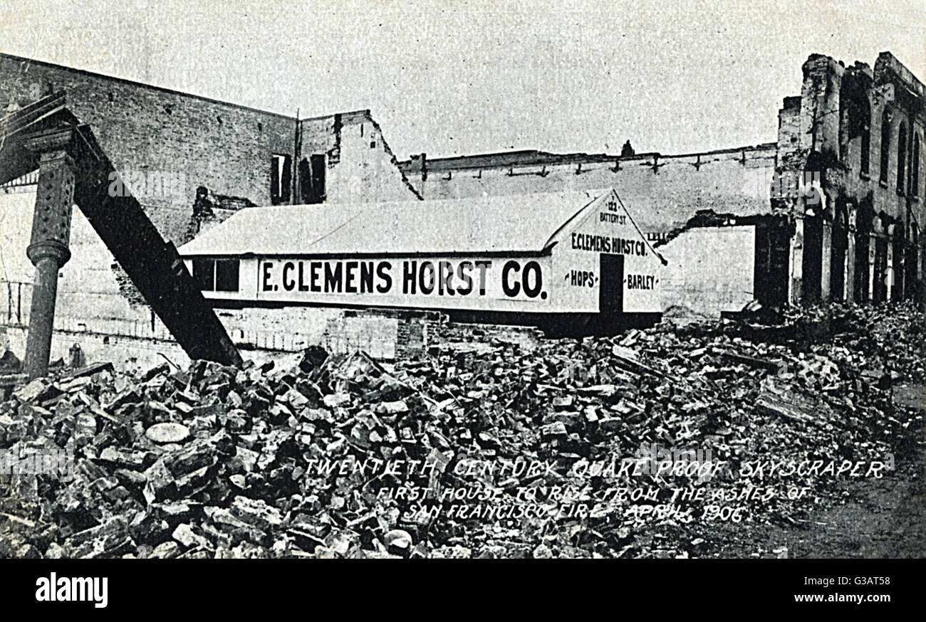 Séquelles du tremblement de terre de San Francisco, Californie, États-Unis Banque D'Images