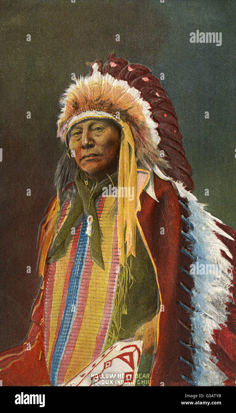 Sioux Indian Chief - Hollow Horn Bear Banque D'Images