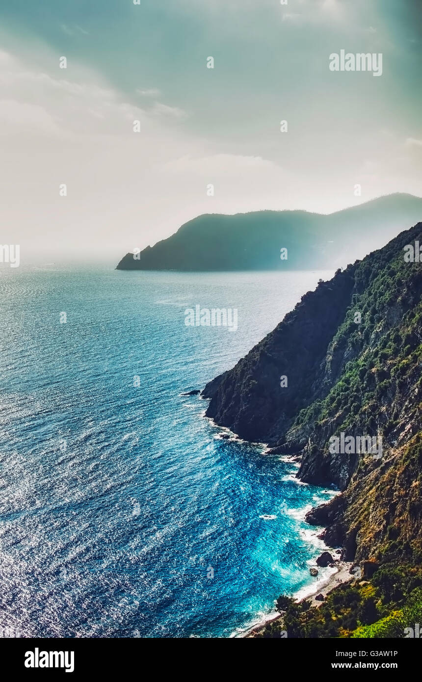 Côte de l'Italie en Ligurie Banque D'Images