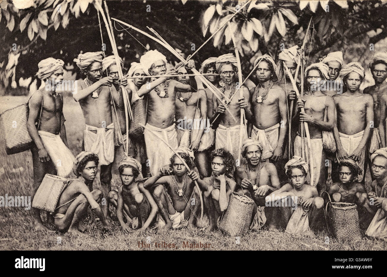 Hommes des tribus de la colline de Malabar, sud de l'Inde Banque D'Images