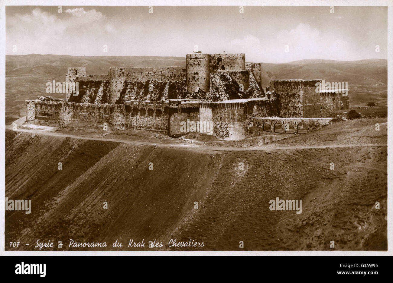 Krak des Chevaliers, célèbre château Crusader près de Homs, Syrie Banque D'Images