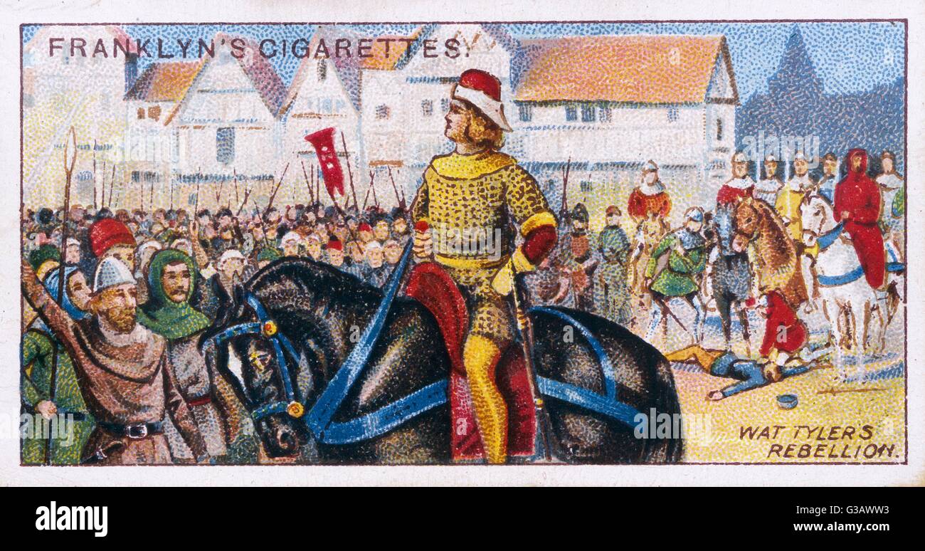 Wat Tyler mène les gens dans la révolte paysanne Date : 1381 Banque D'Images