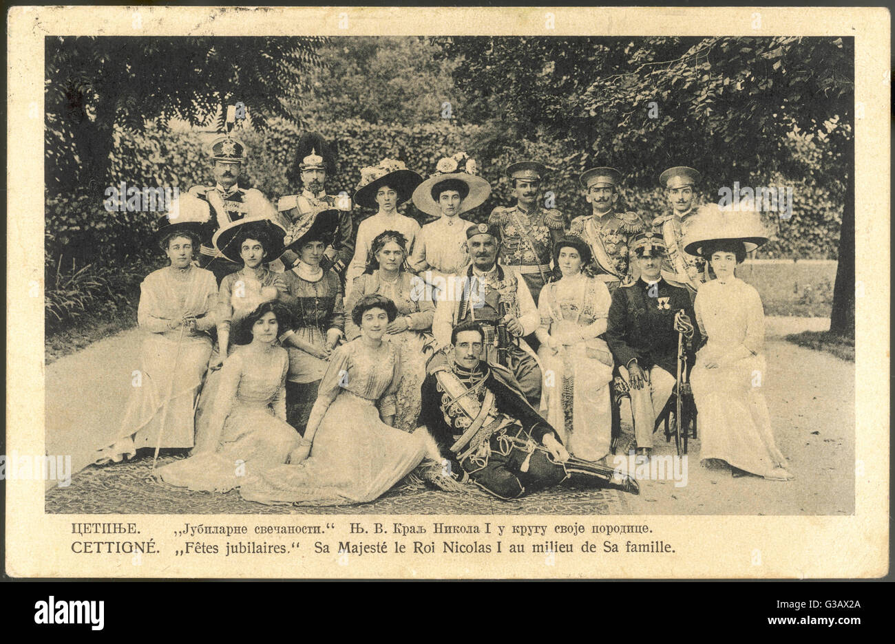 NIKOLA I Prince de Monténégro (Yougoslavie) avec sa famille Date : 1841 - 1921 Banque D'Images