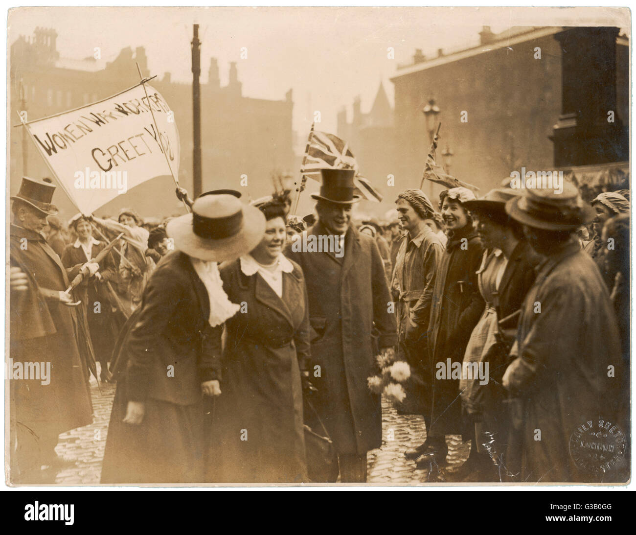 LLOYD GEORGE ET SES EMPLOYÉS Banque D'Images