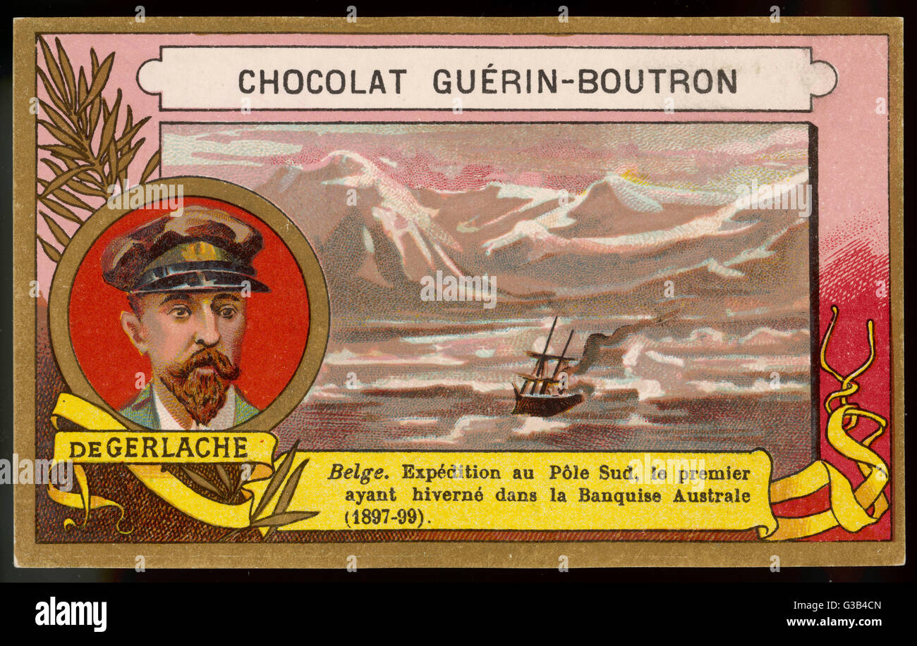 Marin Belge Adrien de Gerlache et explorateur, a quitté le 'Belgica' dans l'Antarctique, a fait plusieurs expéditions subséquentes Date : 1866 - après 1905 Banque D'Images