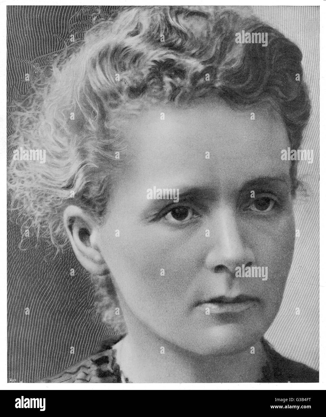 MARIE CURIE est à la page 1 d'un magazine féminin 1867-1934 Banque D'Images
