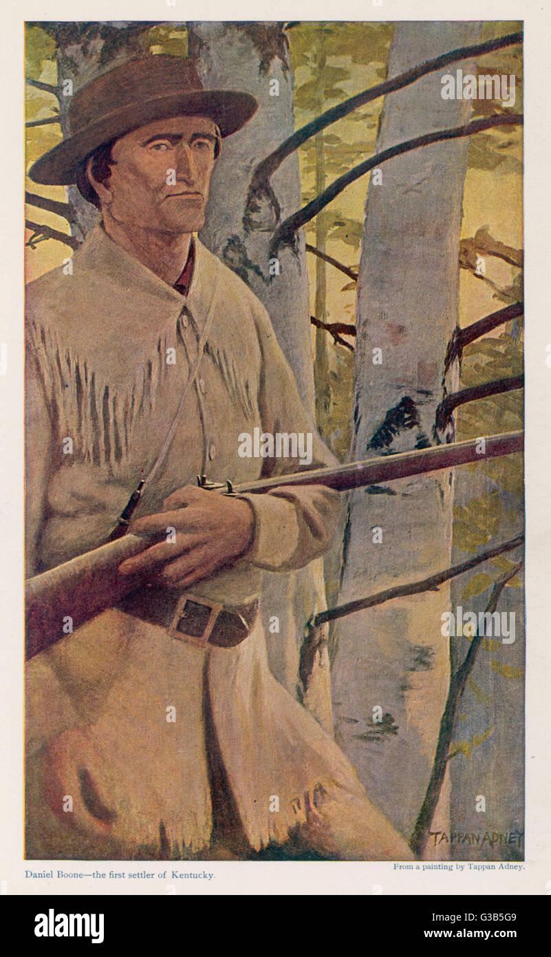 Une pionnière - Daniel Boone Date : vers 1780 Banque D'Images
