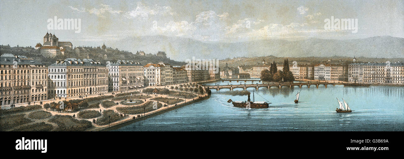 GENÈVE/PANORAMIQUE 2/60 Banque D'Images