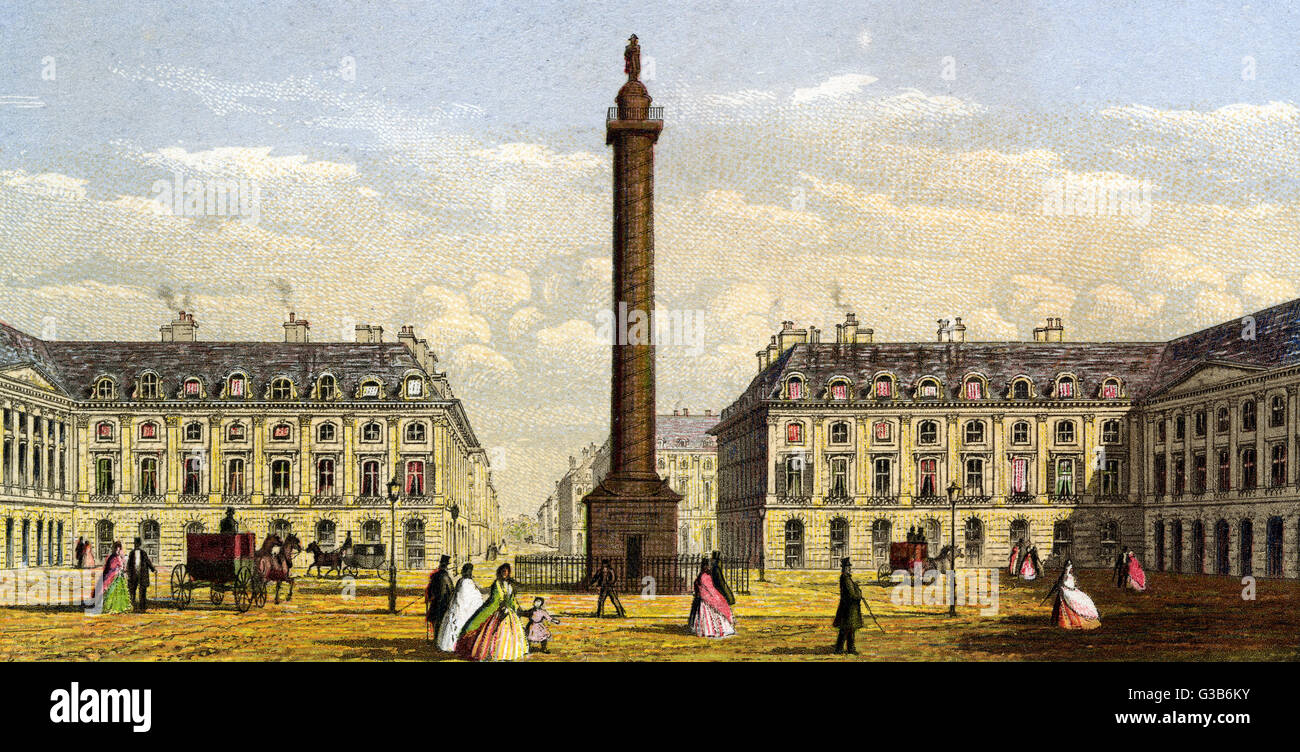 PARIS/PLACE VENDÔME 1860 Banque D'Images