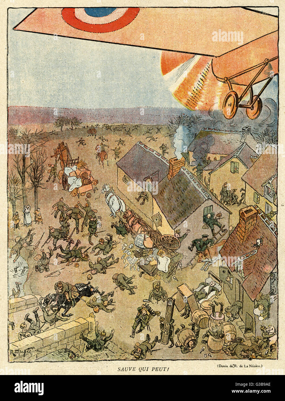 Caricature, chaque homme pour lui-même, WW1 Banque D'Images