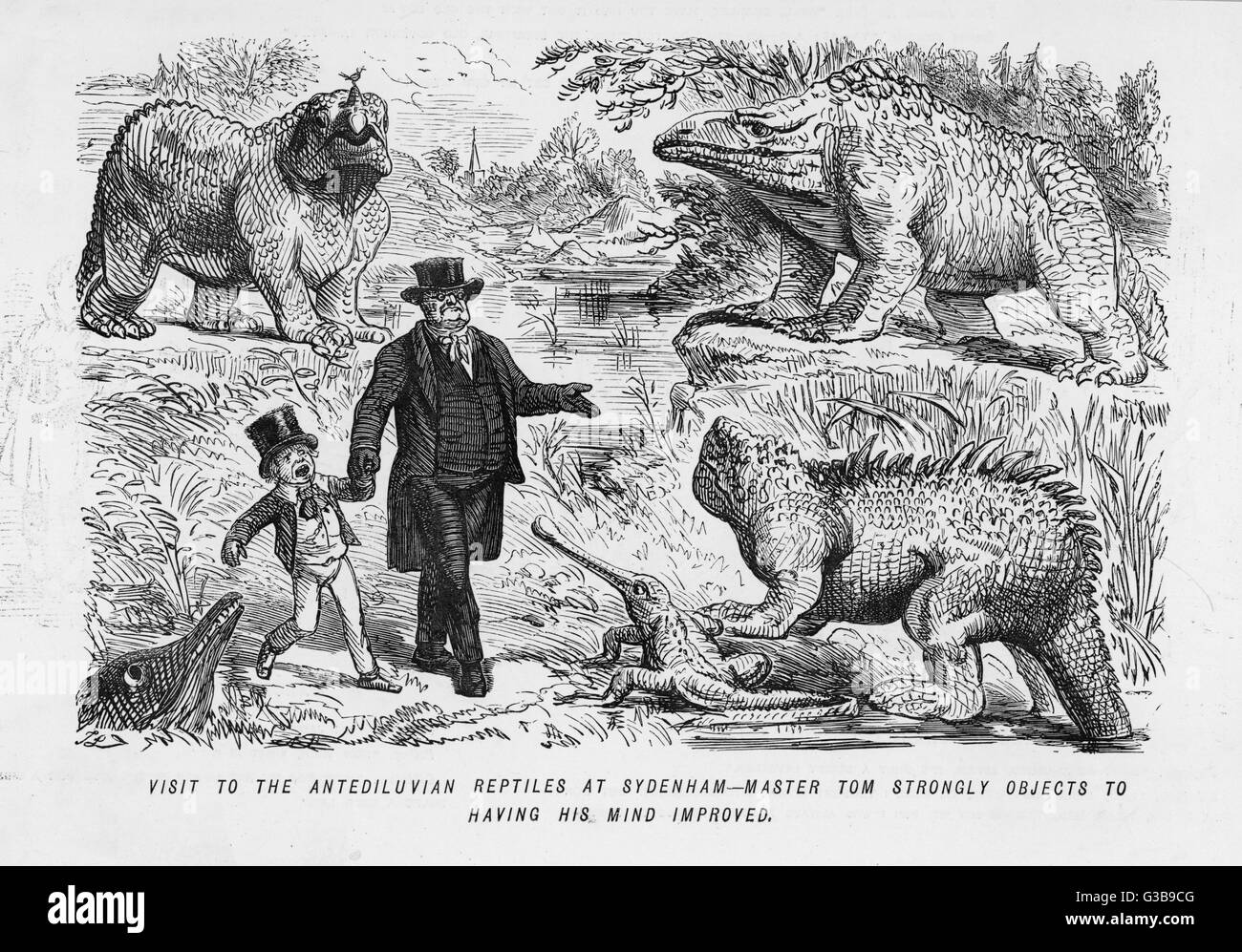 Caricature, dinosaures à Sydenham Banque D'Images