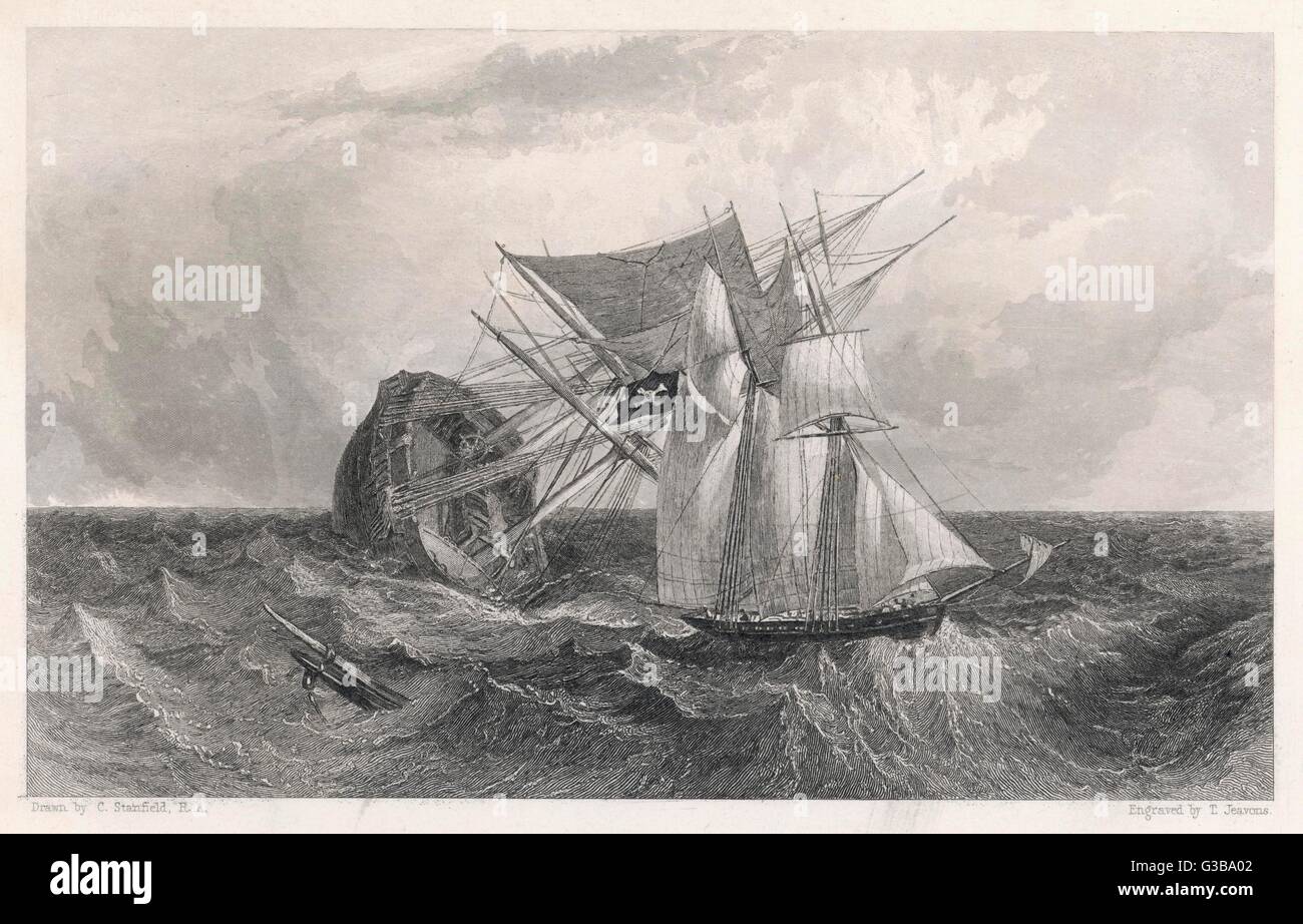 LES PIRATES ATTAQUENT INDIAMAN Banque D'Images