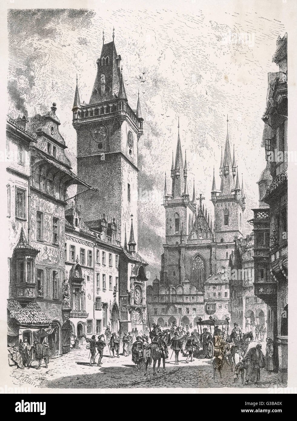16TH SIÈCLE VILLE ALLEMANDE Banque D'Images