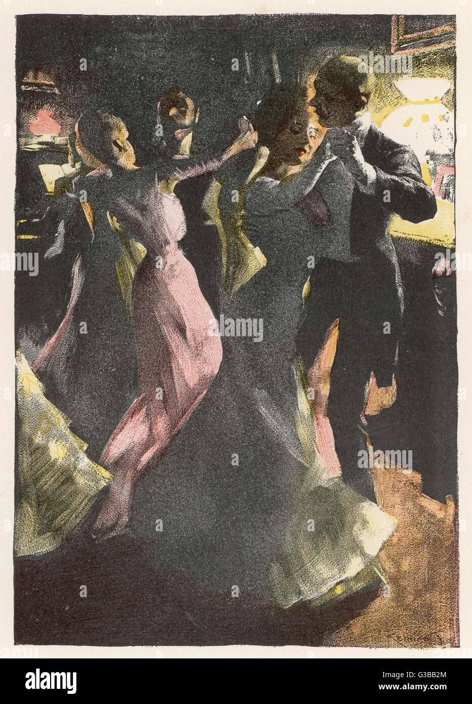 Social - danse allemande 1908 Banque D'Images
