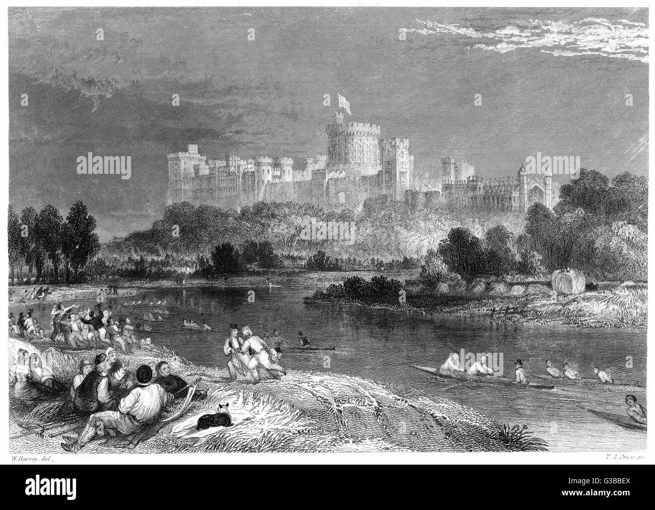 CHÂTEAU DE WINDSOR C. 1852 Banque D'Images