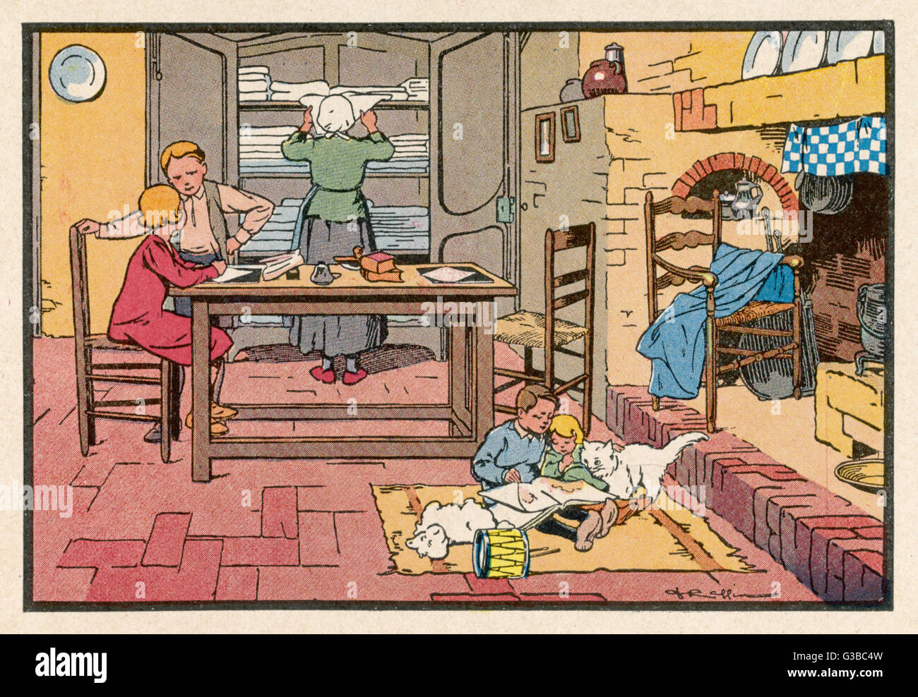 DEVOIRS DES ENFANTS FRANÇAIS Banque D'Images