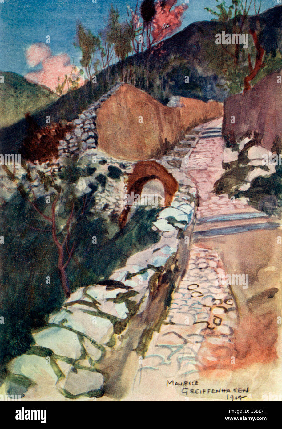 Une route de campagne italienne à Castellamare Banque D'Images