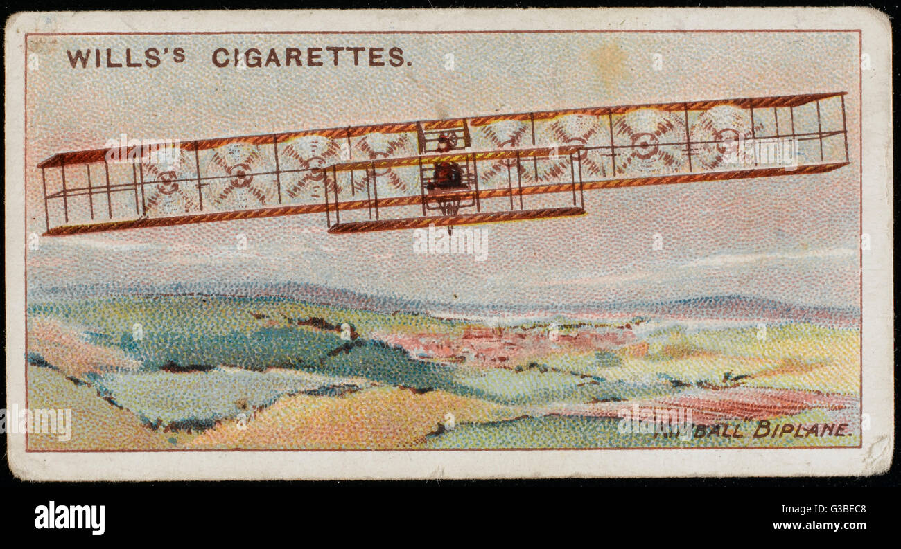 Designer américain Kimball's d'un biplan est remarquable pour l'utilisation de huit hélices, s'ils sont entraînés par un seul moteur. L'avion vole, d'une certaine façon, mais il y a des problèmes. Date : 1909 Banque D'Images