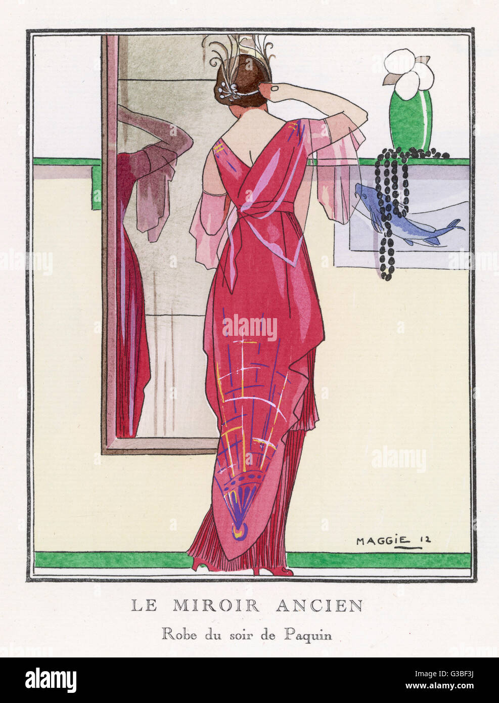 Robe rouge - Paquin 1912 Banque D'Images
