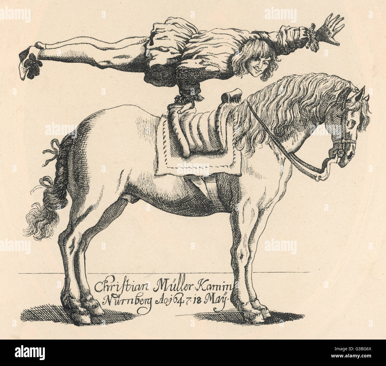 ACROBATIES À CHEVAL Banque D'Images