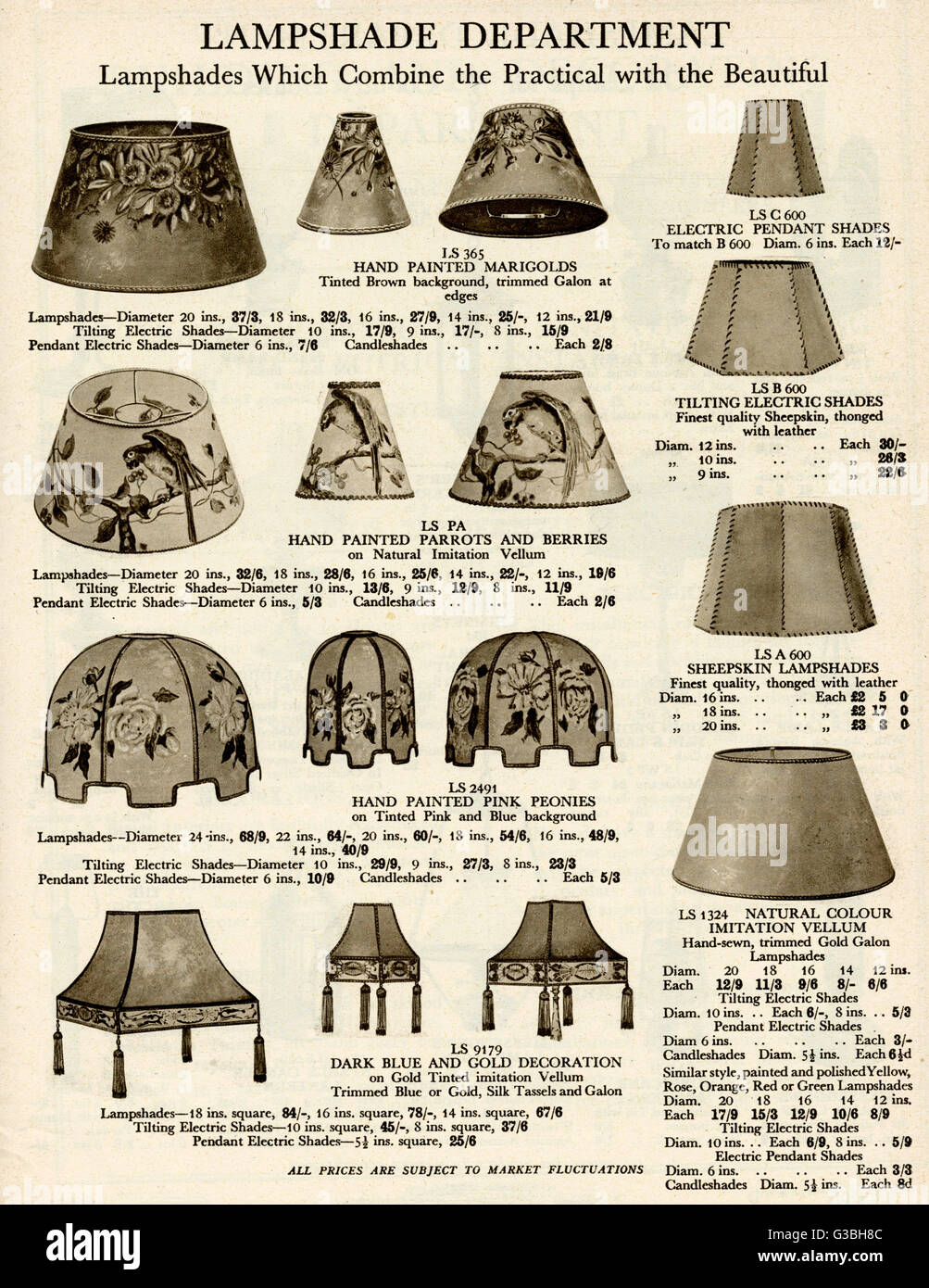Abat-jour avec motifs 1929 Banque D'Images