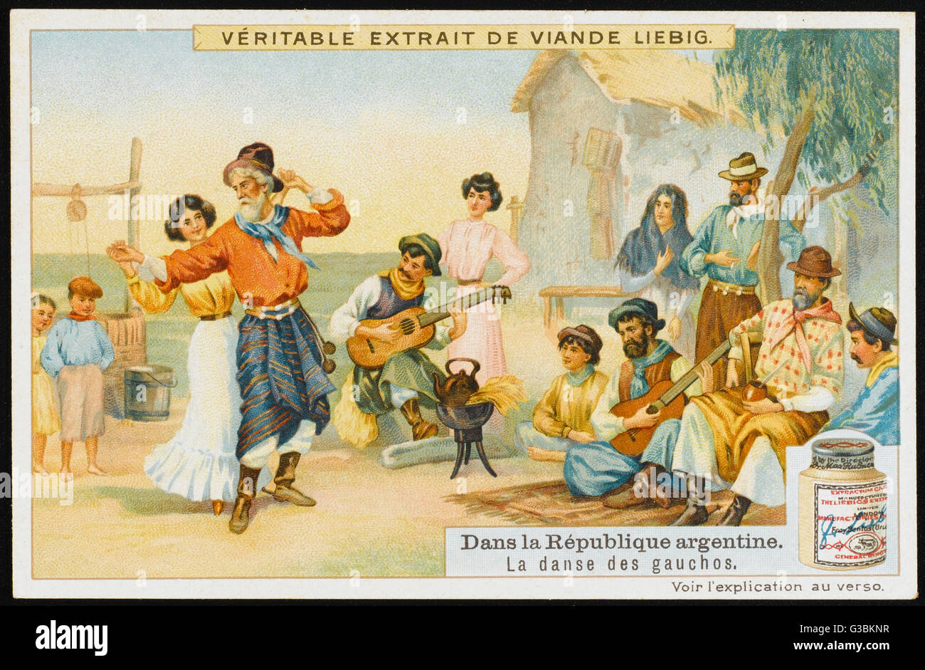 Un village de la danse parmi les gauchos. Date : début du xxe siècle Banque D'Images